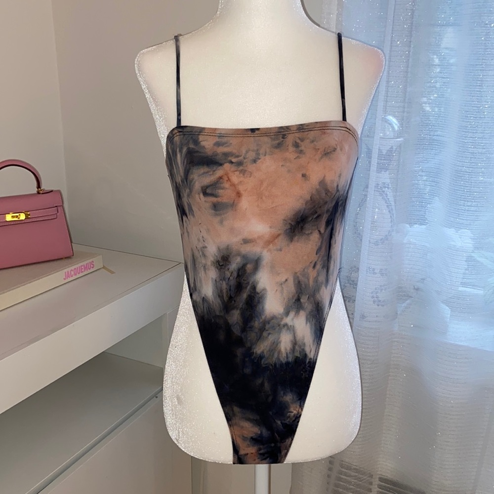 Tie Dye Bodysuit - Blush Pink/Dark Blue